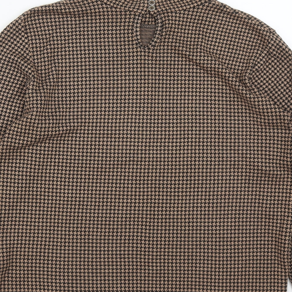 Primark Womens  High Neck Houndstooth Polyester Pullover Jumper Size L