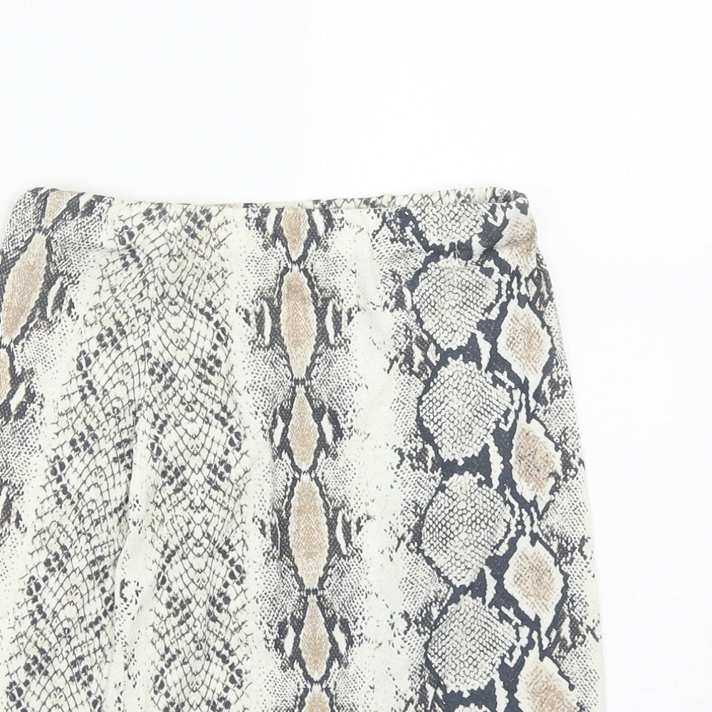 Missguided Womens Multicoloured Animal Print Polyester Straight & Pencil Skirt Size 6