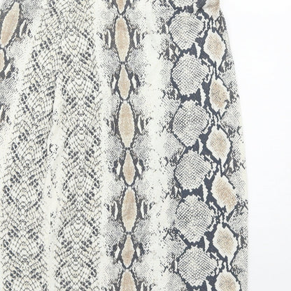 Missguided Womens Multicoloured Animal Print Polyester Straight & Pencil Skirt Size 6