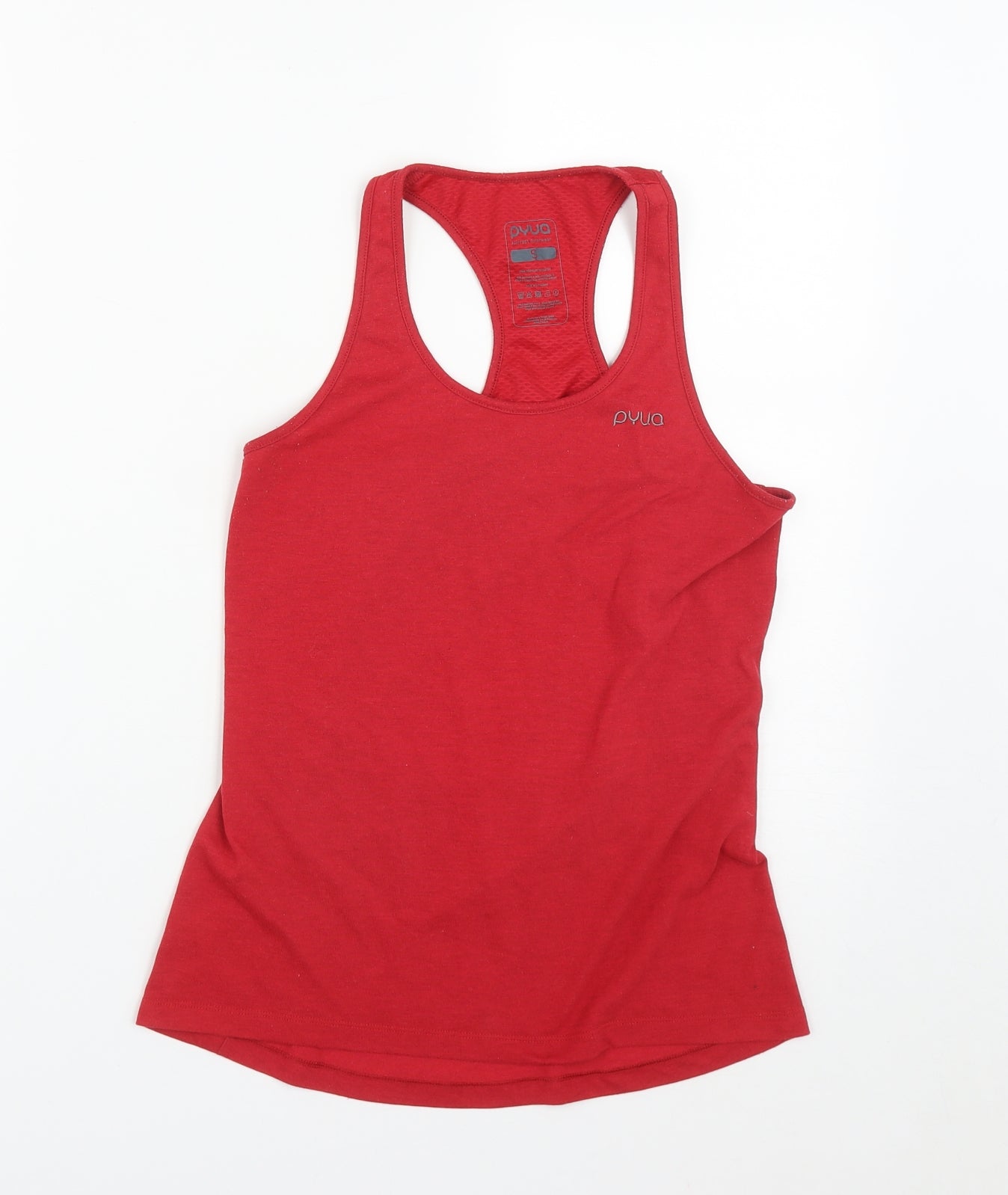 Pyua Womens Red  Polyester Basic T-Shirt Size S Round Neck