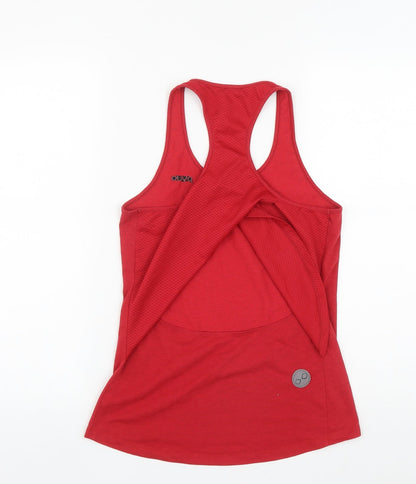 Pyua Womens Red  Polyester Basic T-Shirt Size S Round Neck