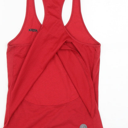 Pyua Womens Red  Polyester Basic T-Shirt Size S Round Neck