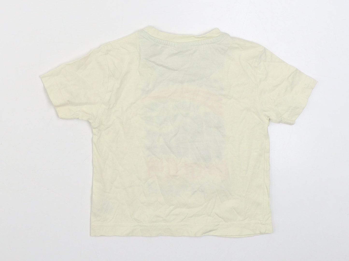 NEXT Boys Ivory  100% Cotton Basic T-Shirt Size 9-12 Months Round Neck Pullover