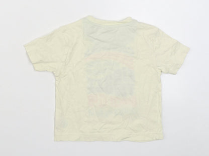 NEXT Boys Ivory  100% Cotton Basic T-Shirt Size 9-12 Months Round Neck Pullover
