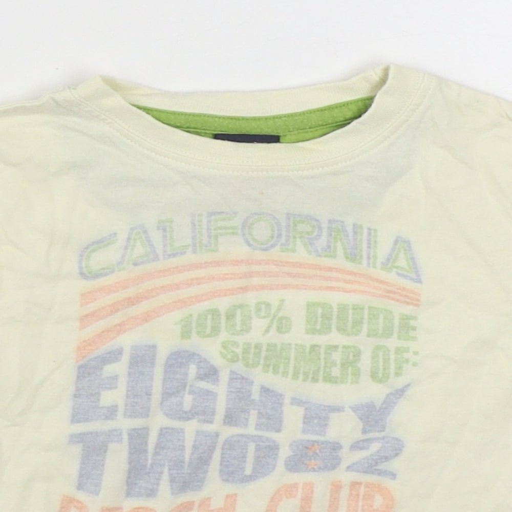 NEXT Boys Ivory  100% Cotton Basic T-Shirt Size 9-12 Months Round Neck Pullover