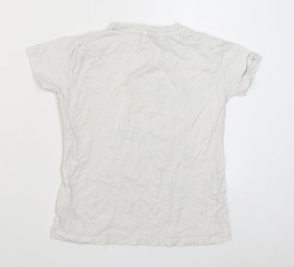 Urban 65 Boys White  100% Cotton Basic T-Shirt Size 9-10 Years Round Neck Pullover