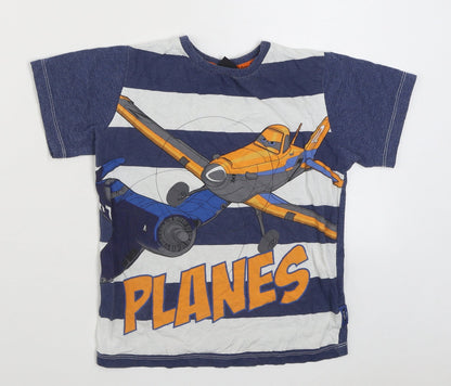 Revbel Boys Blue  Cotton Basic T-Shirt Size 6-7 Years Round Neck Pullover