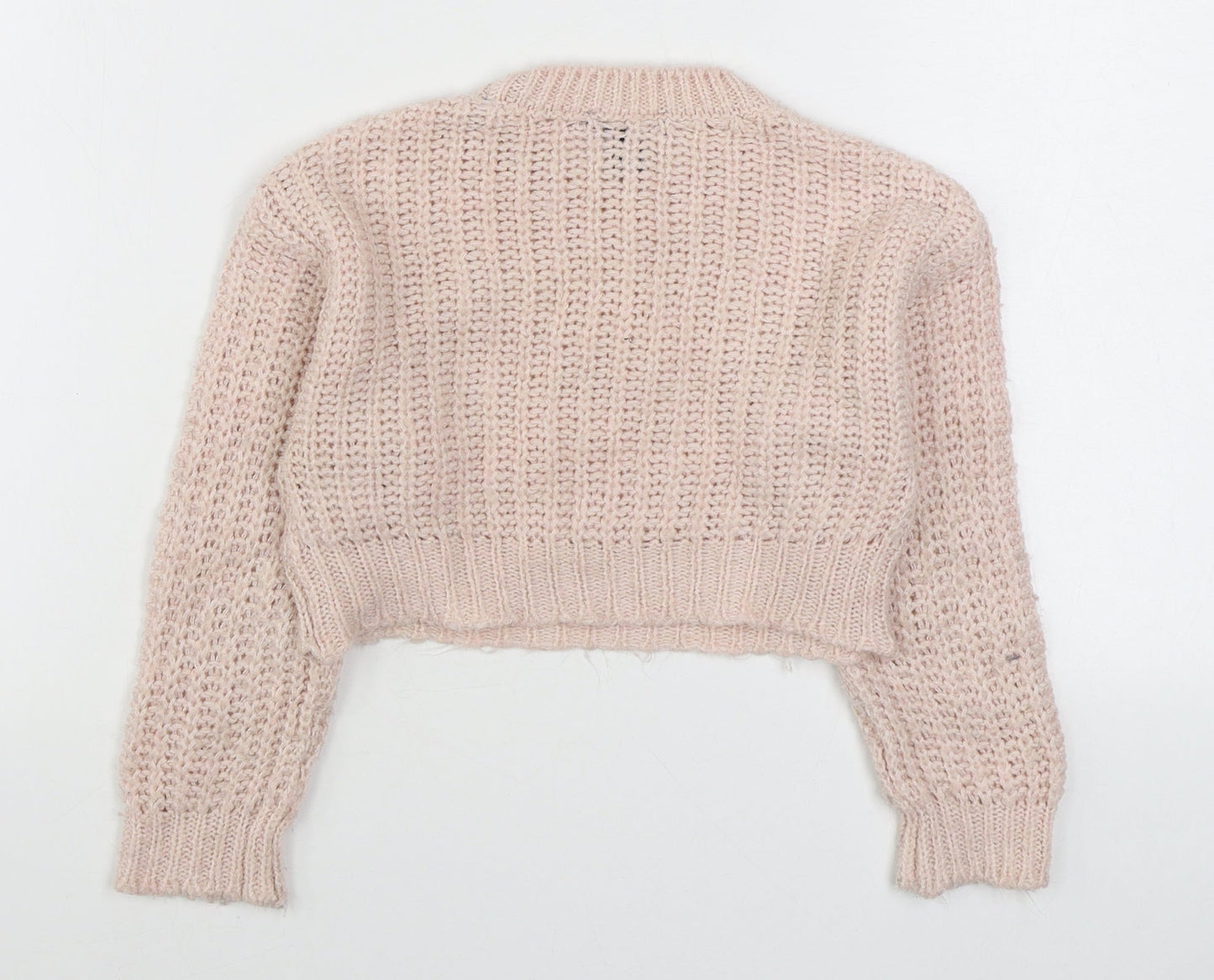 915 Generation Girls Pink Round Neck  Acrylic Pullover Jumper Size 9 Years  Pullover - Cropped