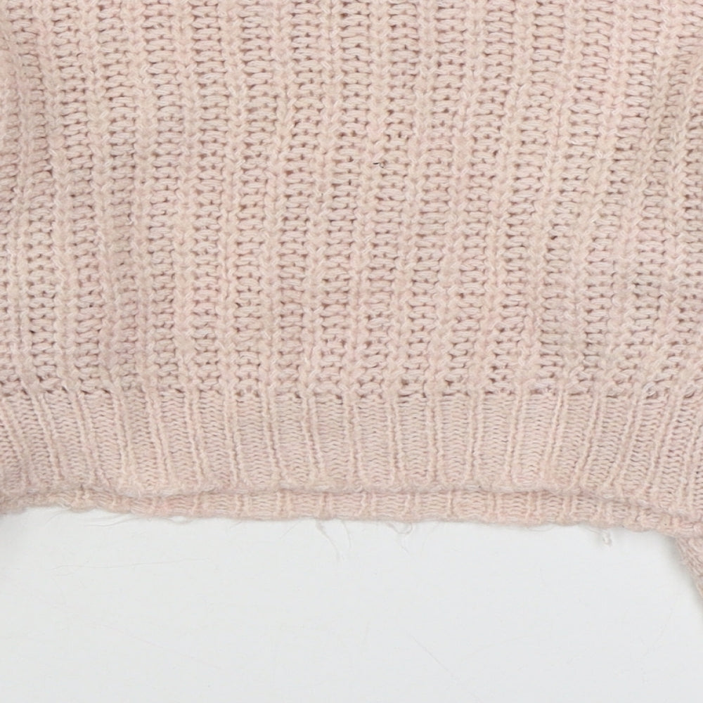 915 Generation Girls Pink Round Neck  Acrylic Pullover Jumper Size 9 Years  Pullover - Cropped