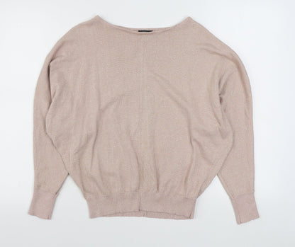 F&F Womens Pink Boat Neck  Viscose Pullover Jumper Size 14