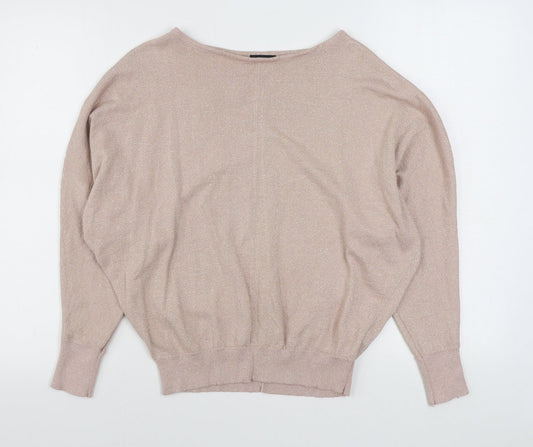 F&F Womens Pink Boat Neck  Viscose Pullover Jumper Size 14