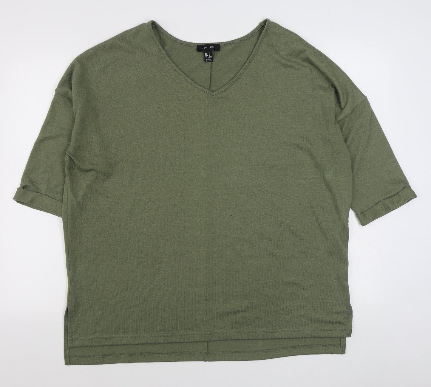 Womens UK Size M New Look Green Pullover Jumper