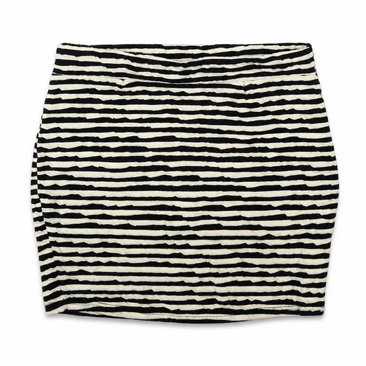 Silence + Noise Womens White Striped Cotton Mini Skirt Size S  Regular