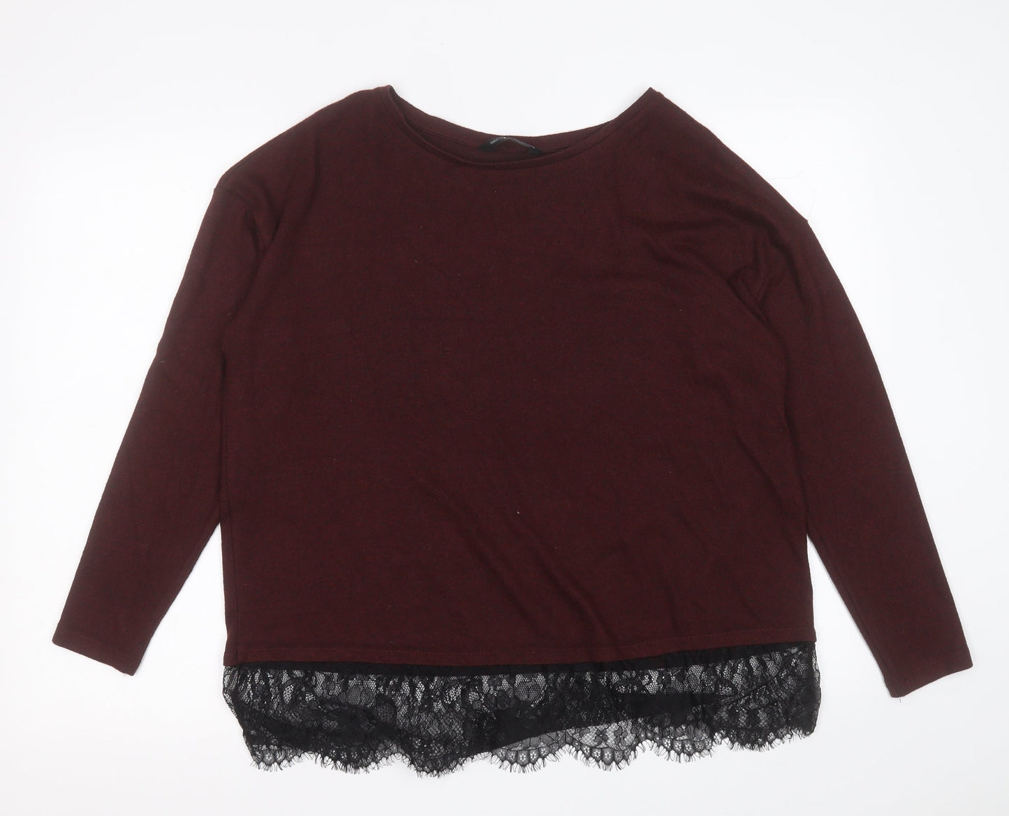 F&F Womens Purple Crew Neck  Polyester Pullover Jumper Size 14