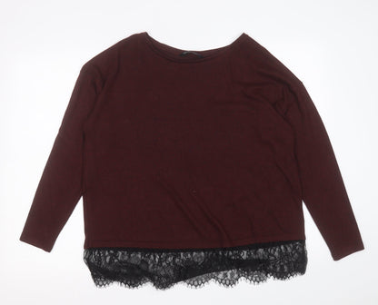 F&F Womens Purple Crew Neck  Polyester Pullover Jumper Size 14