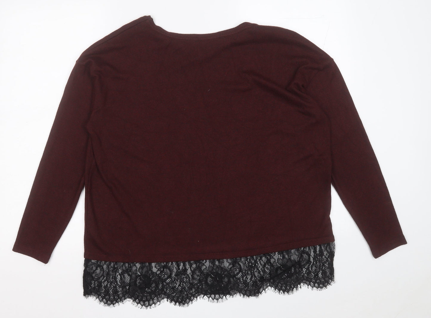 F&F Womens Purple Crew Neck  Polyester Pullover Jumper Size 14