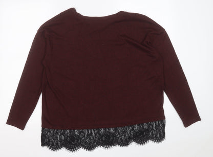 F&F Womens Purple Crew Neck  Polyester Pullover Jumper Size 14