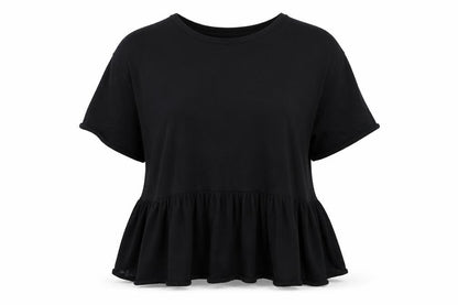 Womens UK Size S Zara Black Basic T-Shirt