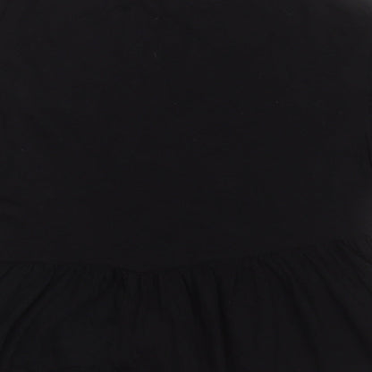 Womens UK Size S Zara Black Basic T-Shirt