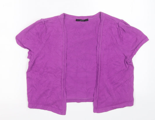 George Womens Purple V-Neck  Cotton Cardigan Jumper Size 14