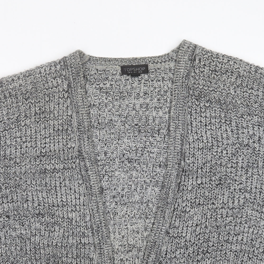 Womens UK Size 10 Topshop Grey Cardigan Jumper