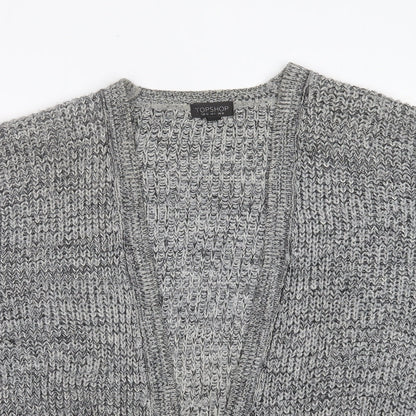 Womens UK Size 10 Topshop Grey Cardigan Jumper