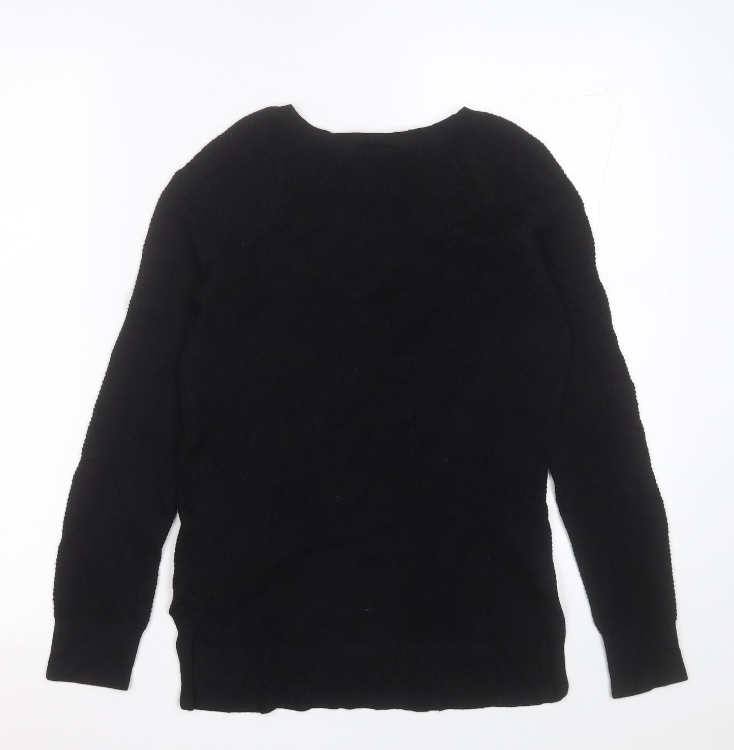 Gap Womens Black V-Neck  Cotton Pullover Jumper Size 2XS