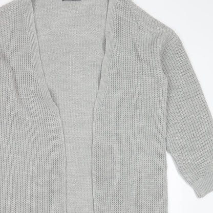 GIRL IN MIND Womens Grey V-Neck  Acrylic Cardigan Jumper Size 8