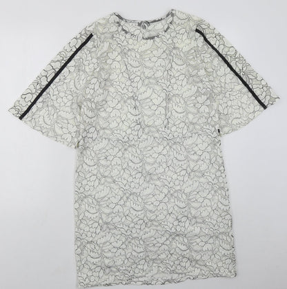 River Island Womens White  Polyester A-Line  Size 12  Round Neck Pullover