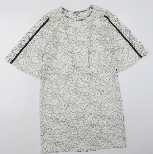 River Island Womens White  Polyester A-Line  Size 12  Round Neck Pullover