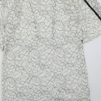 River Island Womens White  Polyester A-Line  Size 12  Round Neck Pullover