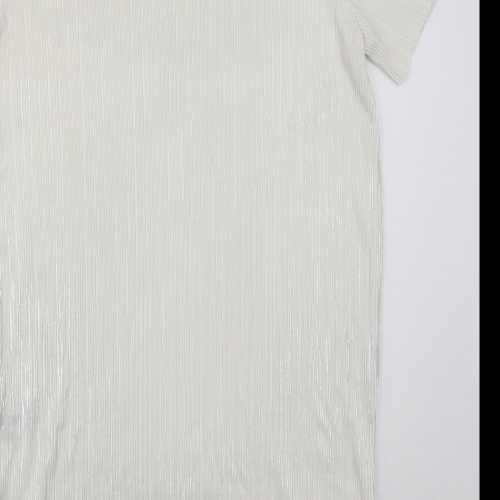NEXT Womens White  Polyester T-Shirt Dress  Size 10  Round Neck Pullover