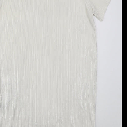 NEXT Womens White  Polyester T-Shirt Dress  Size 10  Round Neck Pullover