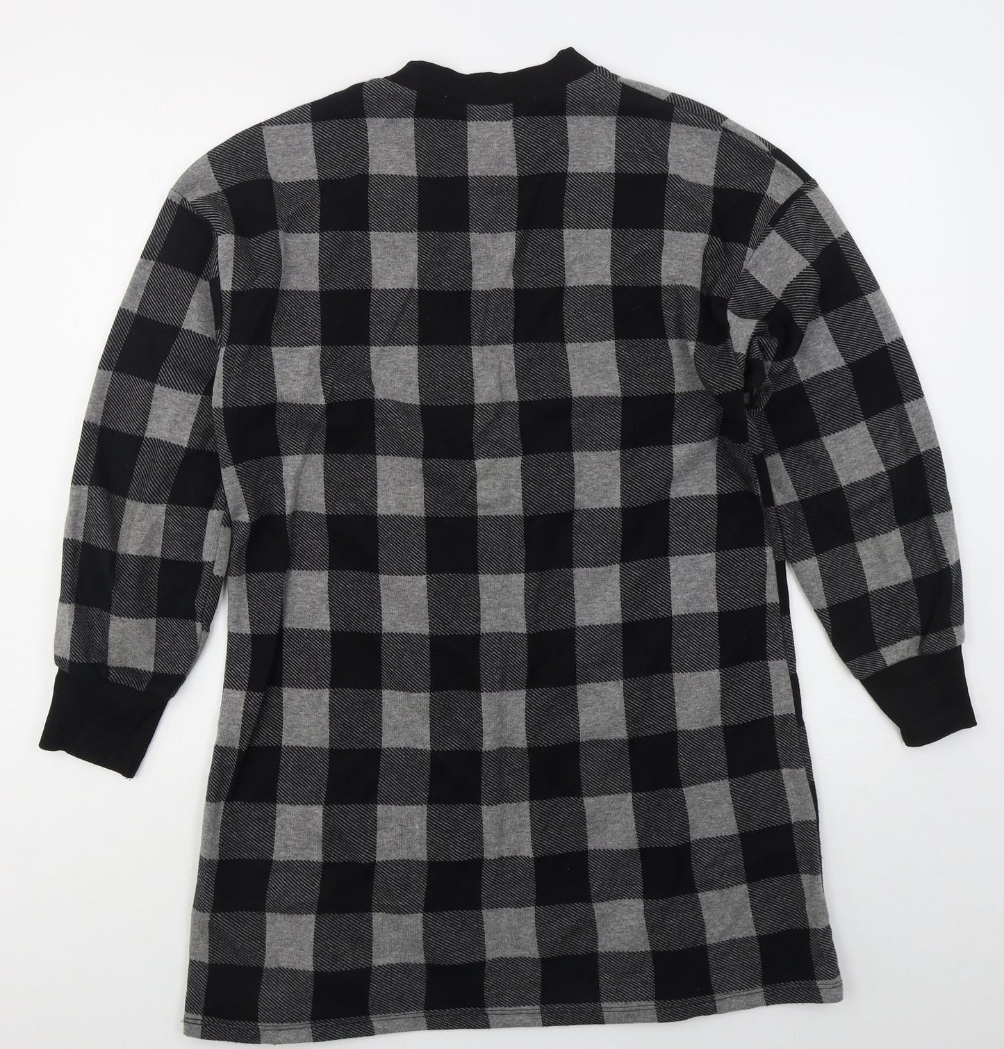 Primark Womens Grey Camouflage Cotton Jumper Dress  Size 4  Crew Neck Pullover