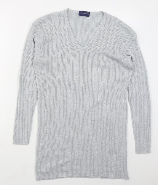 Womens UK Size L Fashion Extra Grey Pullover Jumper