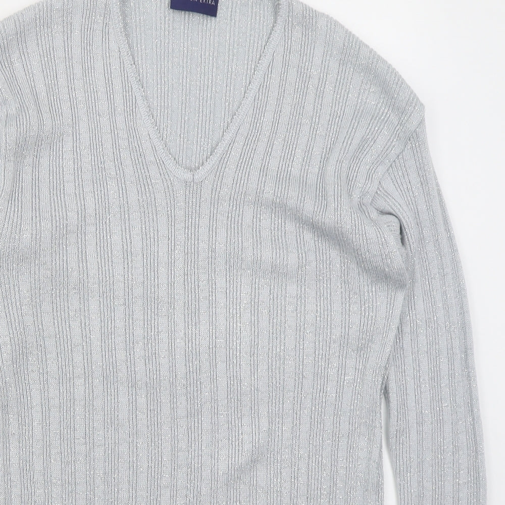 Womens UK Size L Fashion Extra Grey Pullover Jumper