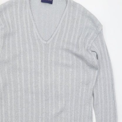Womens UK Size L Fashion Extra Grey Pullover Jumper