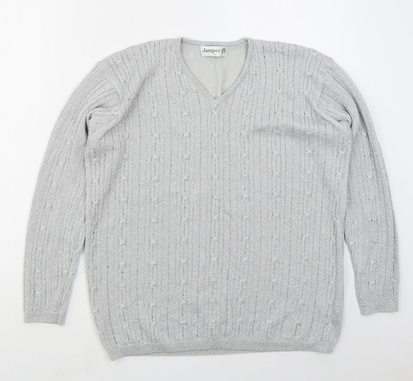 Womens UK Size L Jumper Grey Pullover Jumper