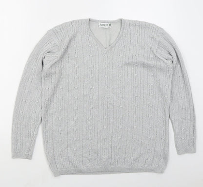 Womens UK Size L Jumper Grey Pullover Jumper