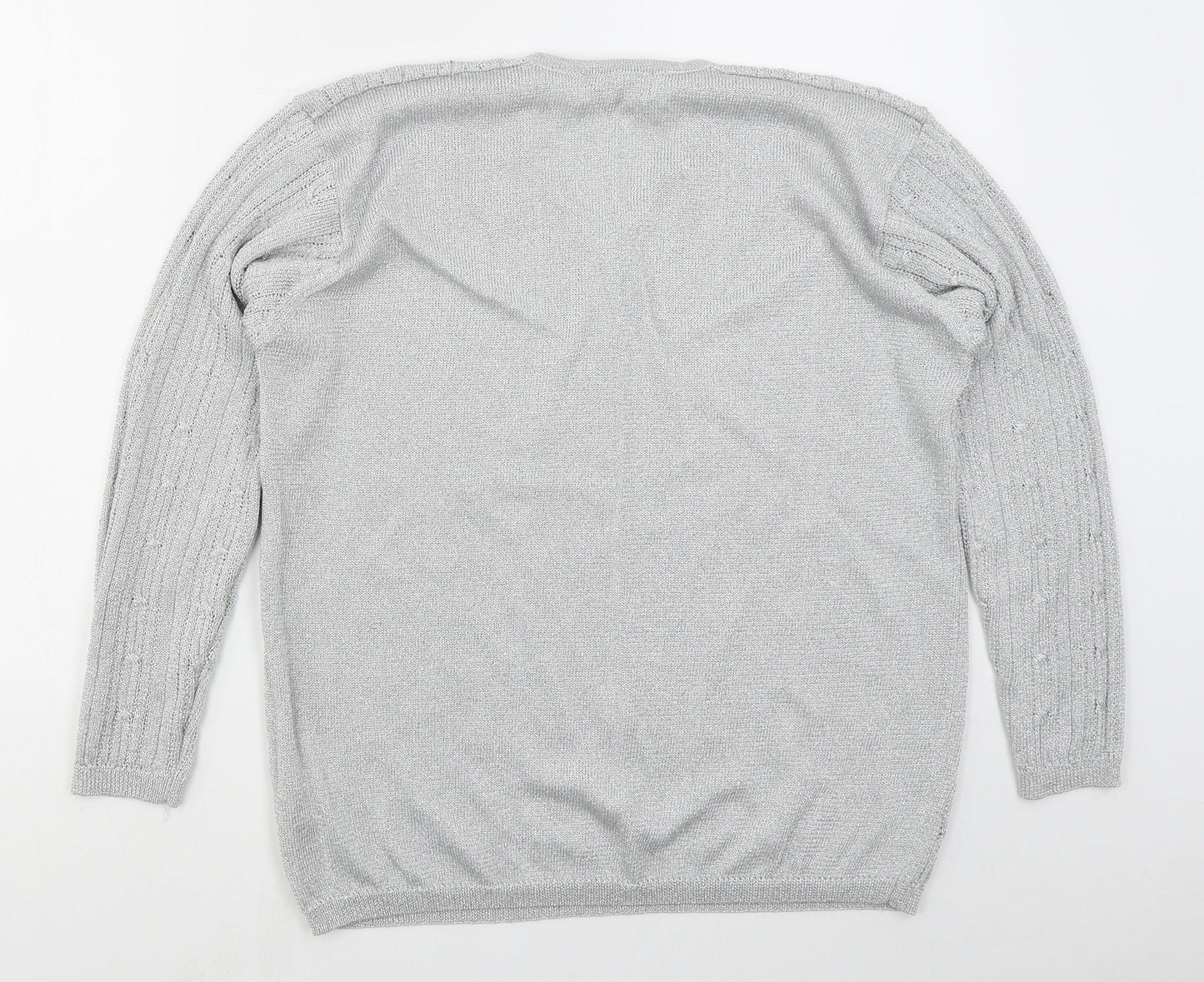 Womens UK Size L Jumper Grey Pullover Jumper