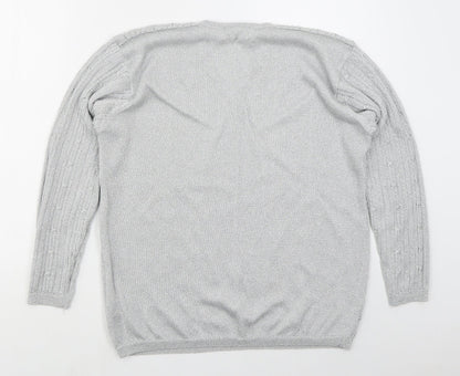 Womens UK Size L Jumper Grey Pullover Jumper