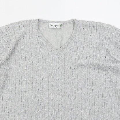 Womens UK Size L Jumper Grey Pullover Jumper