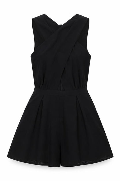 Womens UK Size 8 Topshop One-Piece Black Playsuit