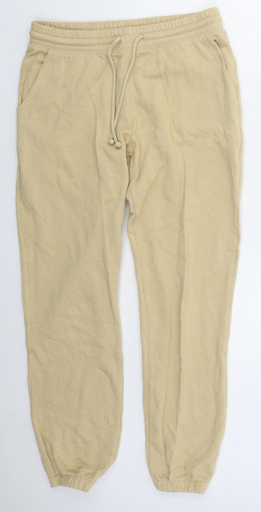 Womens UK Size S H&M Regular Fit Sweatpants Beige Trousers