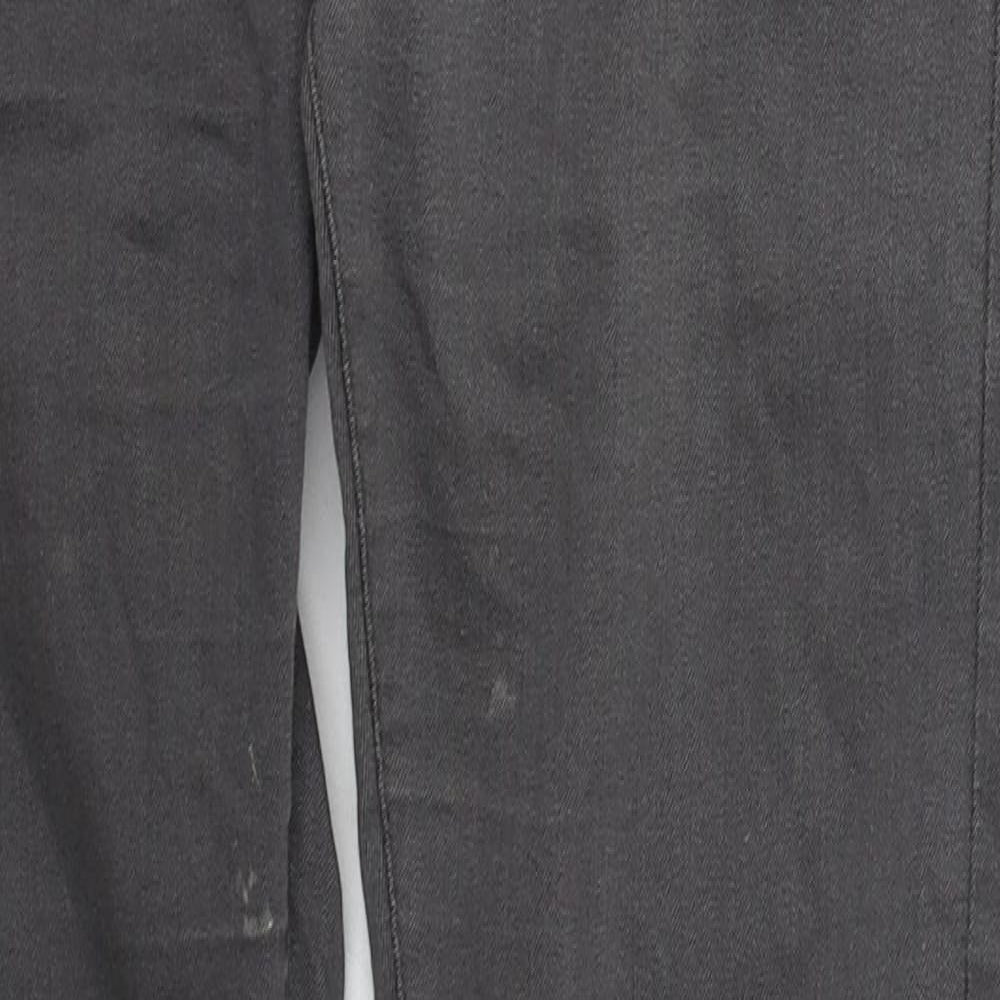 Topshop Womens Grey  Cotton Skinny Jeans Size 28 in L30 in Regular Button