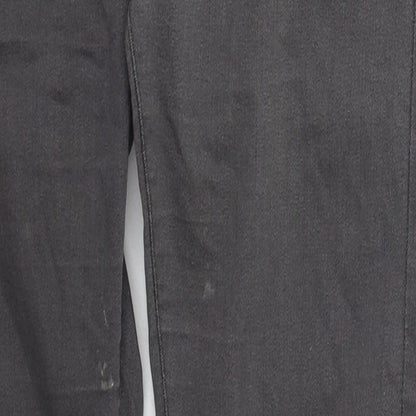 Topshop Womens Grey  Cotton Skinny Jeans Size 28 in L30 in Regular Button