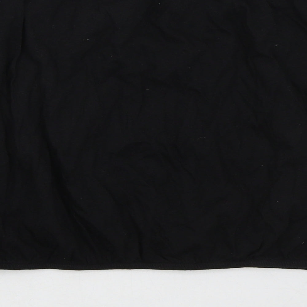 Womens UK Size 12 New Look Black Cropped T-Shirt