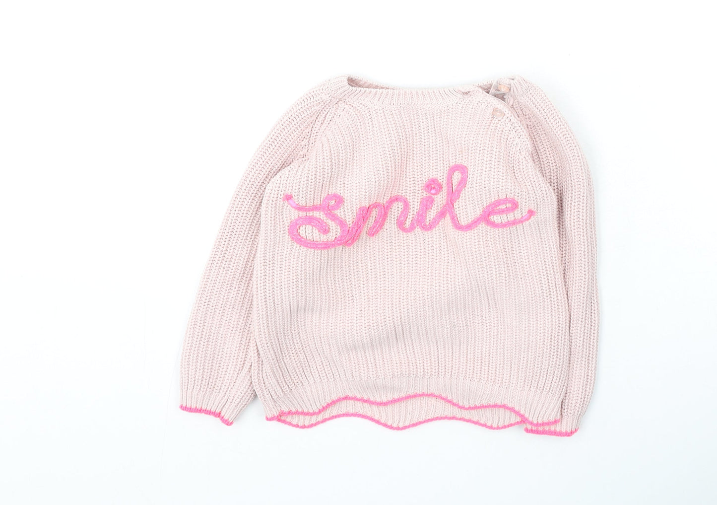 Primark  Girls Pink  Cotton Pullover Jumper Size 24 Months