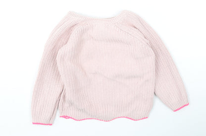 Primark  Girls Pink  Cotton Pullover Jumper Size 24 Months