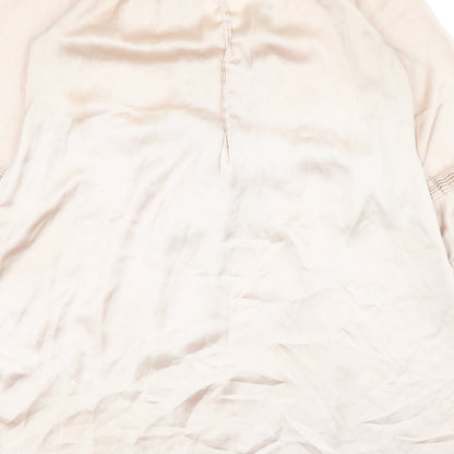 H&M Womens Gold  Polyester Shirt Dress  Size 6  V-Neck